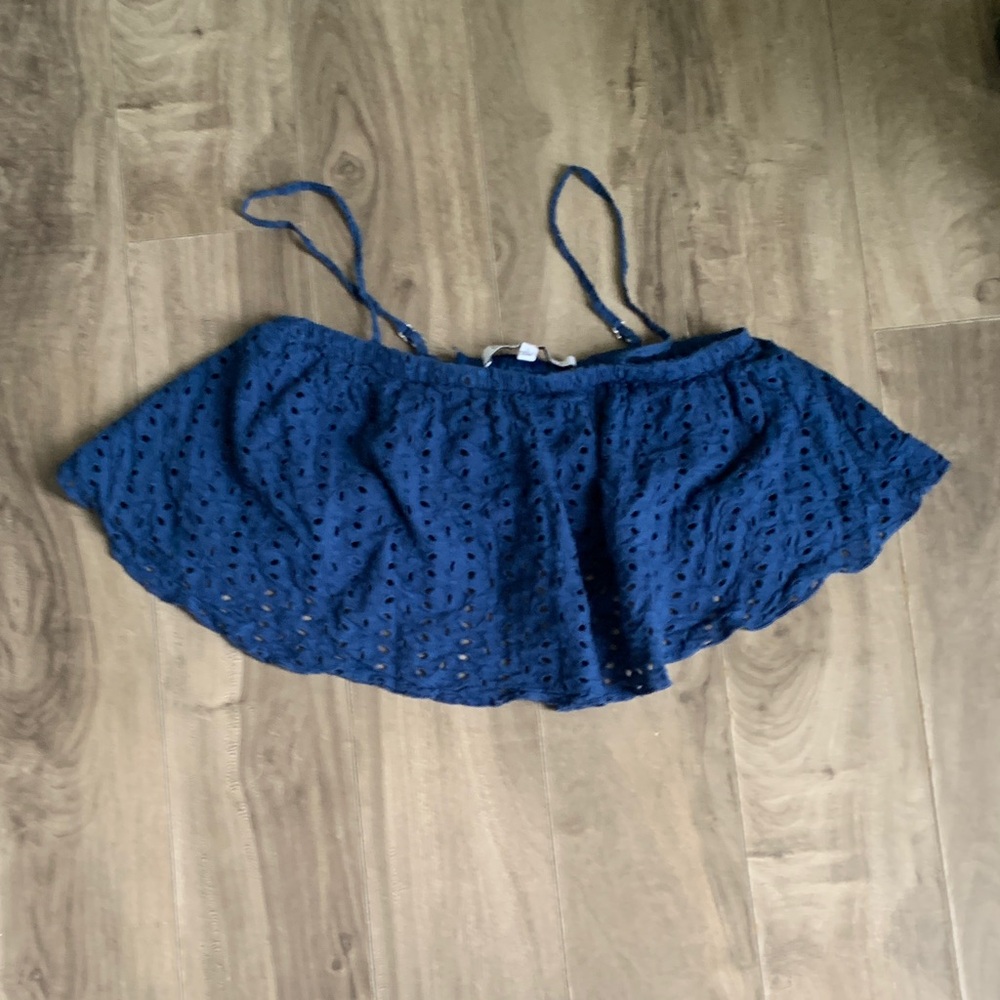 Celebrity Pink Deep Blue Crochet Top